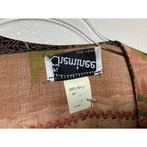 Boho‎ Eighties Jacket Blazer Medium Western Fringe Casual Colorful Retro Party - Picture 4 of 4